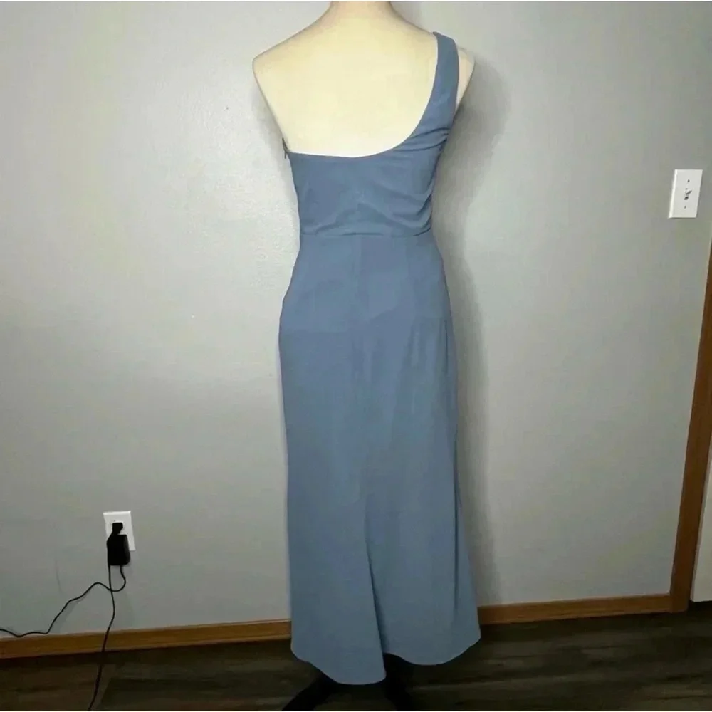 ✝️ Lulu’s | Elegant Blue One-Shoulder Dress - Picture 8 of 9